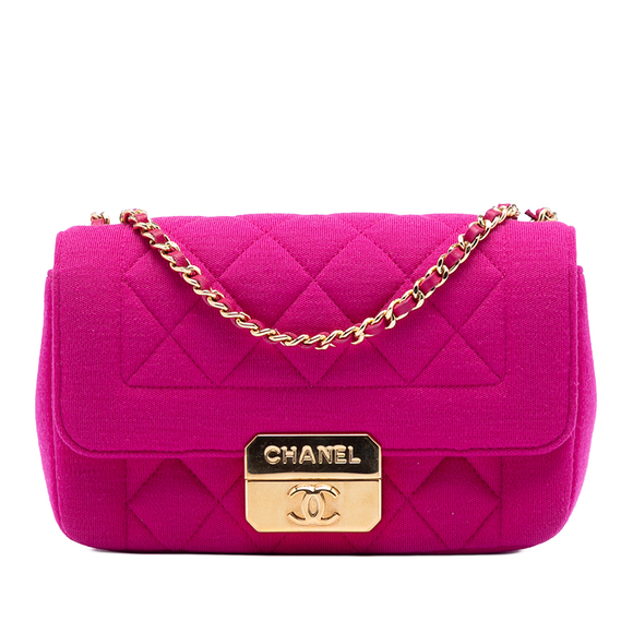 Chanel Handbags - Pre-Loved Chanel Mini Quilted Jersey Chic With Me Flap